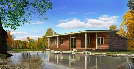 Timber frame house