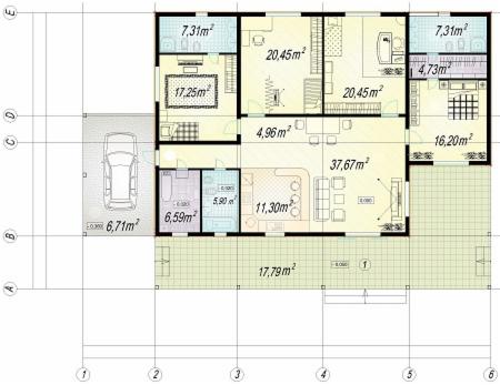 Timber frame house