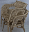 rattan stacked chairs
