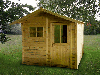 Timber frame house, Pine (Pinus sylvestris) - Redwood