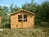 Timber frame house, Pine (Pinus sylvestris) - Redwood