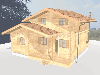 Square milled log house, Spruce (Picea abies) - Whitewood