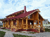 Square milled log house, Pine (Pinus sylvestris) - Redwood