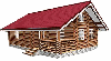 Canadian log house, Pine (Pinus sylvestris) - Redwood