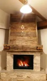 Mobila sufragerie - semineu in structura lemn rustic