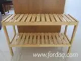 Traditional Living Room Furniture - Pine/Acacia KD 2 Tier Short/Long Shoe Rack, 1-2 Containers/Spot
